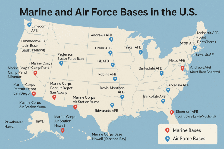 🛡️ All U.S. Marine and Air Force Bases: Complete Guide to America’s Military Strongholds